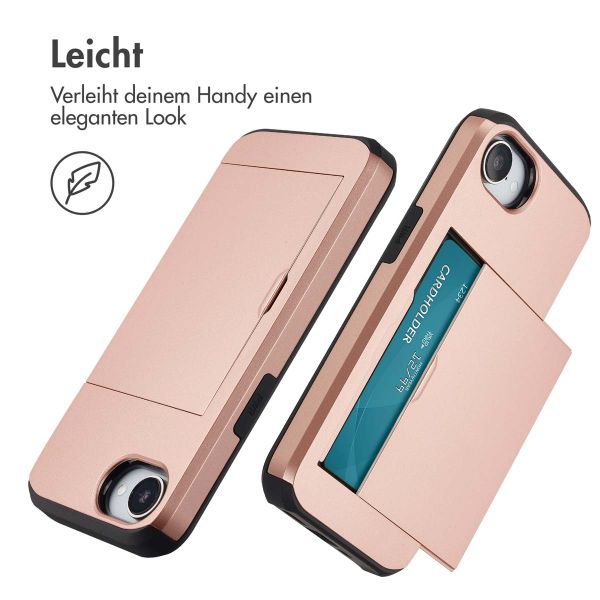 imoshion Backcover mit Kartenfach iPhone 16e - Rosé gold