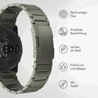 Accezz Mattes Titanstahlarmband -   Garmin 26 mm Anschluss - Titanium