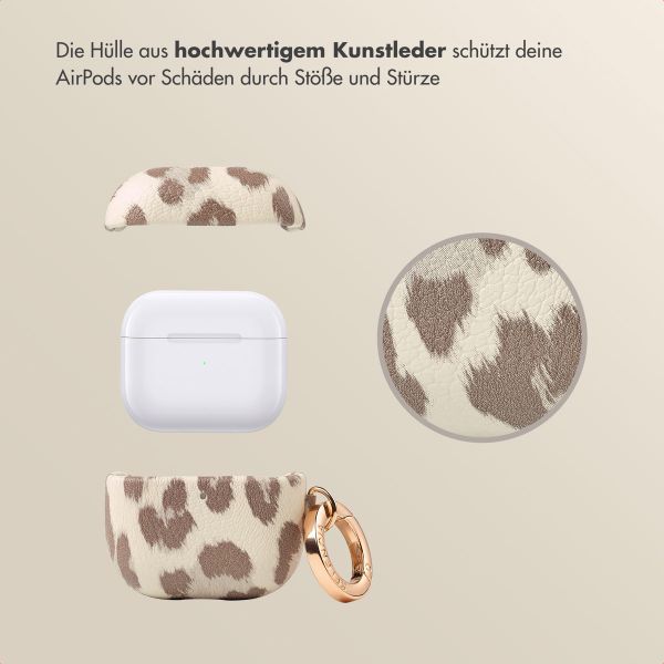 Selencia Sabi Case Apple AirPods 4 - Leopardenmuster - Soft Ivory