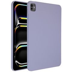 Accezz Liquid Silicone Back Cover mit Stifthalter Apple iPad Pro 11 (2025) M5 / (2024) M4 - Lila
