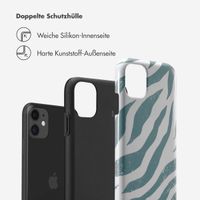 Selencia Vivid Back Cover Apple iPhone 11 - Colorful Zebra Pine Blue