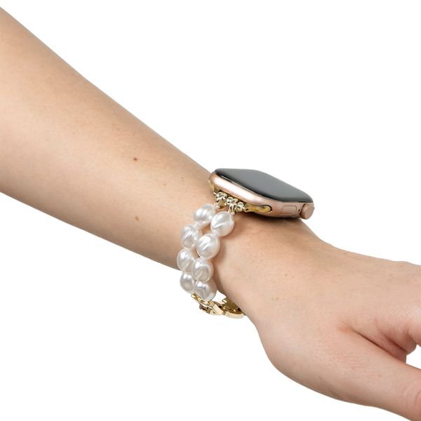 iDeal of Sweden Beaded Watch Band für Apple Watch | 38/40/41/42 mm - Classy White Pearl