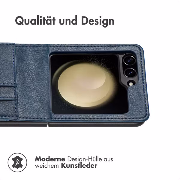 imoshion Luxuriöse Klapphülle Samsung Galaxy Z Flip 7 FE - Dunkelblau