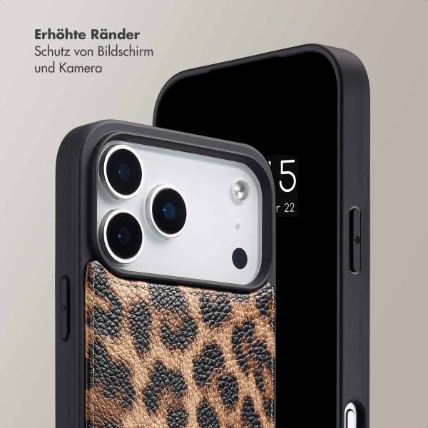 Selencia Nova HandyHülle mit Kordel und Kartenhalter Apple iPhone 17 Pro Max - Leopard