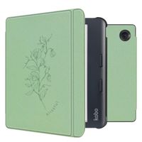 imoshion Design Slim Hard Case Sleepcover mit Stand für das Kobo Libra Colour - Floral Green