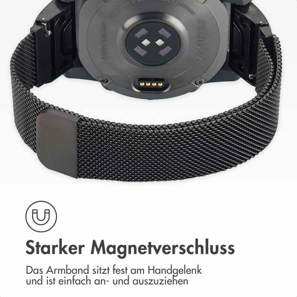 imoshion QuickFit® Milanese Armband -   Garmin 22 mm Anschluss - Schwarz