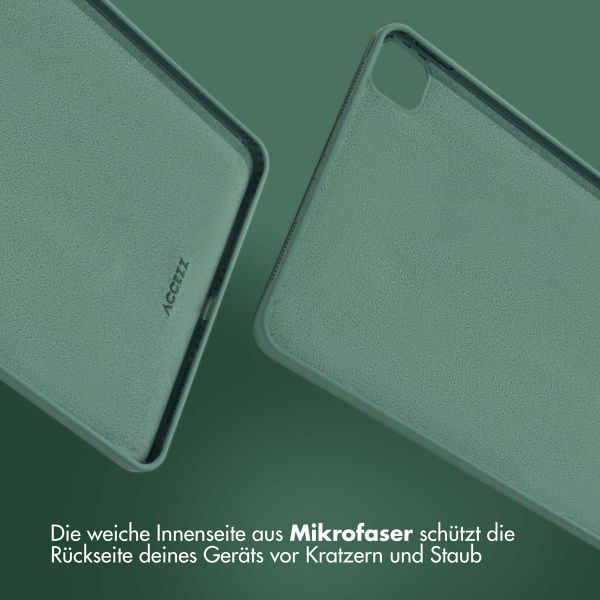 Accezz Liquid Silicone Back Cover mit Stifthalter Apple iPad Pro 11 (2022 / 2021 / 2020 / 2018) - Dunkelgrün