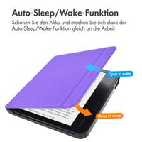 imoshion Canvas Sleepcover Klapphülle mit Stand Kobo Libra 2 / Tolino Vision 6 - Violett