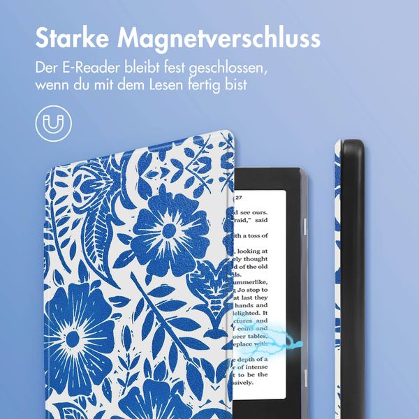 imoshion Design Slim Hard Case Klapphülle Kobo Nia - Flower Tile