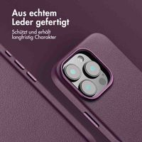 Accezz MagSafe Leather Backcover für das iPhone 16 Pro - Heath Purple