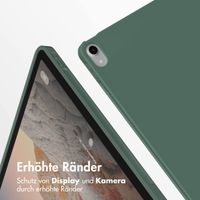 Accezz Smarte Klapphülle aus Silikon Apple iPad 11 (2025) 11 Zoll A16 / iPad 10 (2022) 10.9 Zoll - Dunkelgrün
