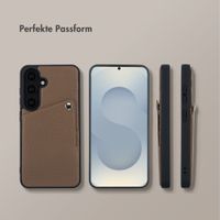 Selencia Riva Back Cover mit Kartenfach Samsung Galaxy S25 / S24 - Mocha Brown