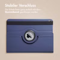 imoshion 360° drehbare Klapphülle Apple iPad 9 (2021) 10.2 Zoll / iPad 8 (2020) 10.2 Zoll / iPad 7 (2019) 10.2 Zoll - Dunkelblau