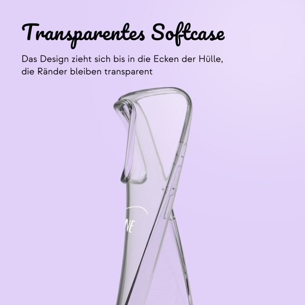 Personalisierte Hülle mit elegantem Herz iPhone 14 - Transparent