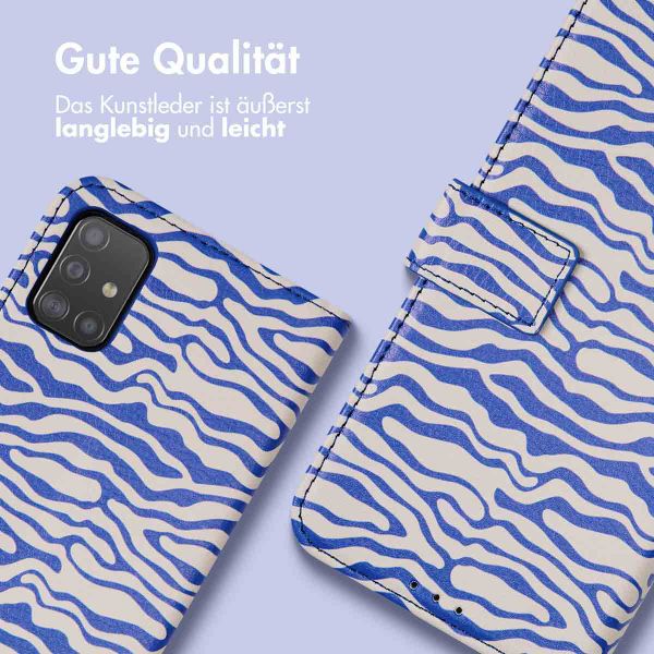 imoshion ﻿Design Klapphülle für das Samsung Galaxy A51 - White Blue Stripes