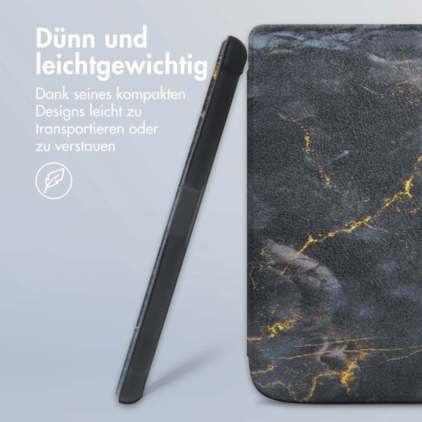 imoshion Design Slim Soft Case Sleepcover Pocketbook Touch Lux 5 / HD 3 / Basic Lux 4 / Vivlio Lux 5 - Black Marble