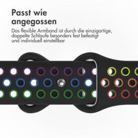 imoshion Sportarmband⁺ für das Apple Watch Series 1 bis 11 / SE / Ultra (44/45/46/49 mm) - Größe M/L - Black Rainbow