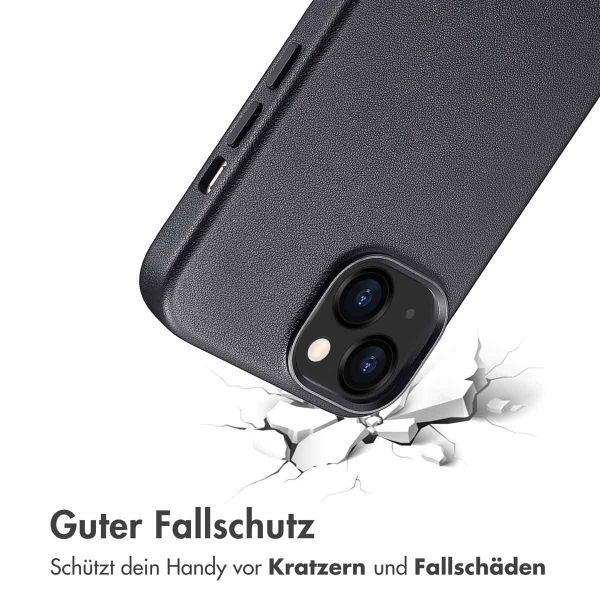 Accezz MagSafe Leather Backcover für das iPhone 13 - Onyx Black