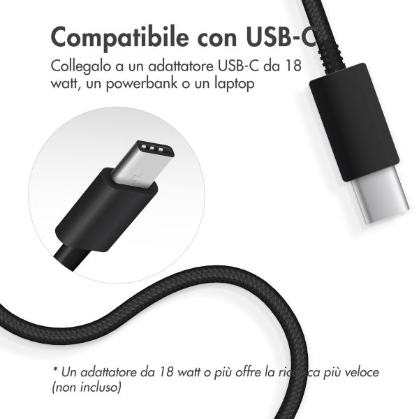 Accezz Wireless Charger USB-C - Drahtloses MagSafe- und Qi2-Ladegerät - 1 Meter - Schwarz