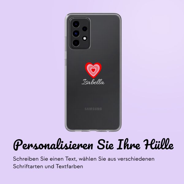 Personalisierte Hülle mit Herz Samsung Galaxy A53 - Transparent