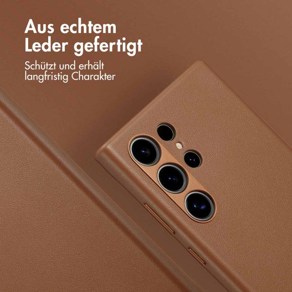 Accezz MagSafe Leather Backcover für das Samsung Galaxy S24 Ultra - Sienna Brown