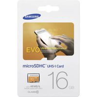 Samsung 16GB EVO Plus microSDHC Speicherkarte Klasse 10 + Adapter