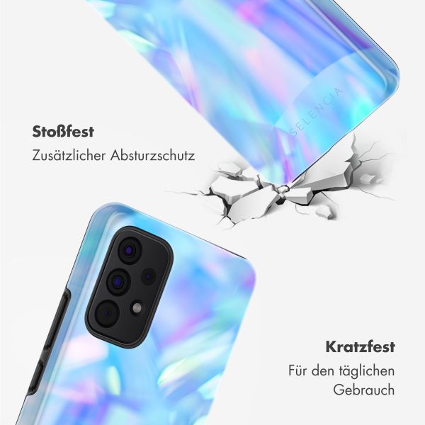 Selencia Vivid Tough Back Cover für das Samsung Galaxy A53 - Holographic Blue Dream