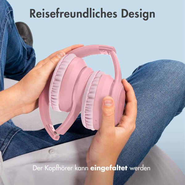 imoshion Kabellose Kinderkopfhörer LED Light - Dezibelbegrenzer - Mit AUX-Kabel - Rosa