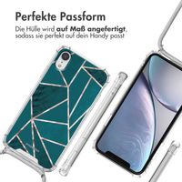 imoshion Design Hülle mit Band für das iPhone Xr - Petrol Green Graphic