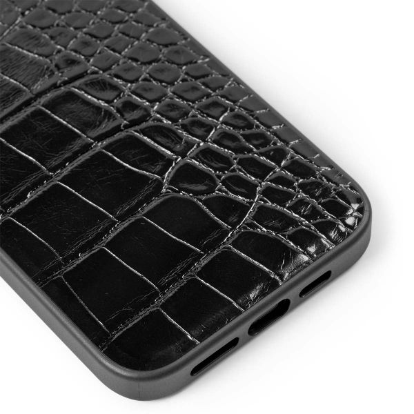 iDeal of Sweden Vegan Leather Back Cover für das iPhone 15 Pro Max - Black Croco