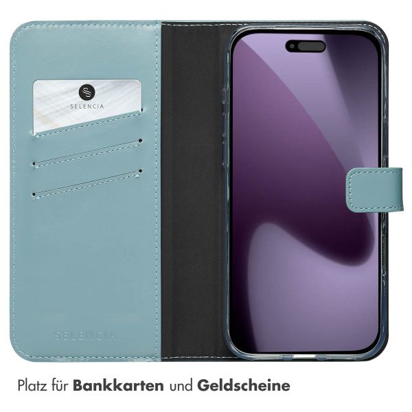Selencia Echtleder Klapphülle Apple iPhone 17 Pro Max - Hellblau