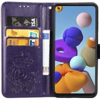 Kleeblumen Klapphülle Samsung Galaxy A21s - Violett