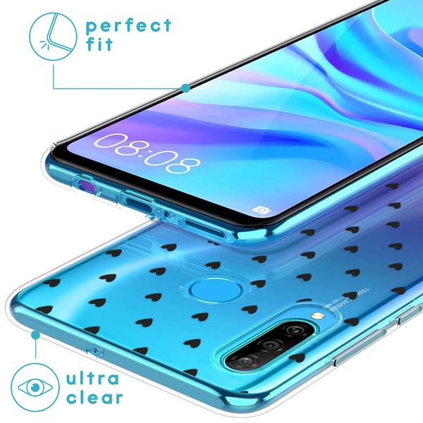 imoshion Design Hülle Huawei P30 Lite - Herzen - Schwarz