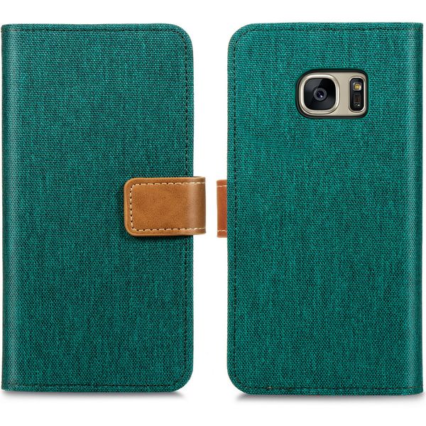 imoshion Luxuriöse Canvas-Klapphülle Samsung Galaxy S7 - Grün