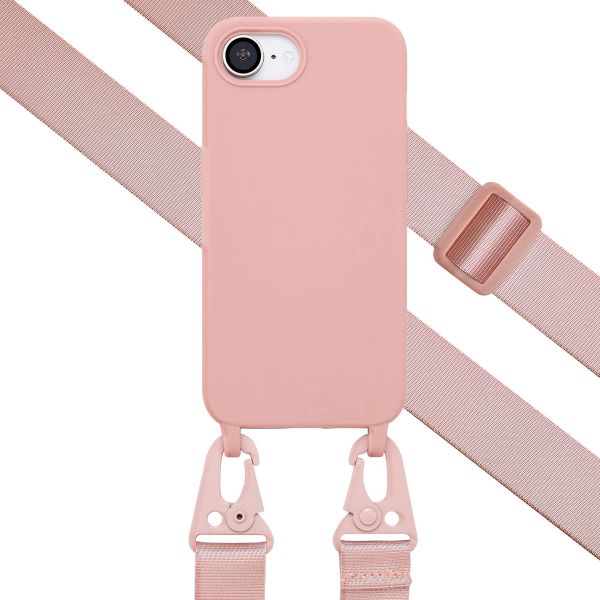 Selencia Silikonhülle mit abnehmbarem Band iPhone 16e - Sand Pink