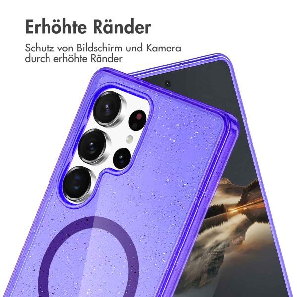 imoshion Sparkle Back Cover mit MagSafe Samsung Galaxy S25 Ultra - Glitzer Violett