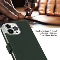 Selencia Echtleder Klapphülle iPhone 14 Pro Max - Grün