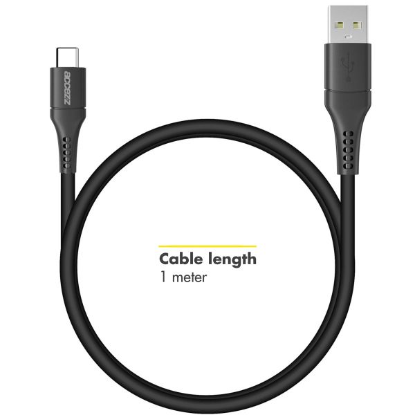 Accezz Wand-Ladegerät mit USB-C- auf USB-Kabel - Ladegerät - 20 Watt - 1 m - Schwarz