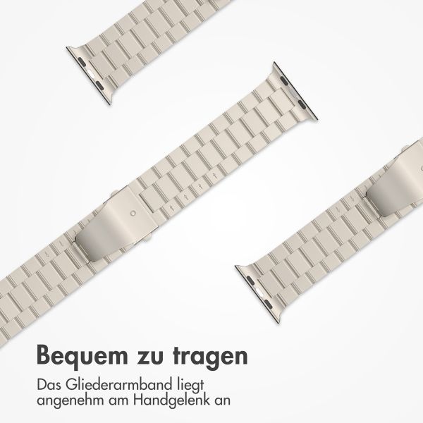 imoshion Edelstahlarmband für das Apple Watch Series 1 bis 10 / SE / Ultra (2) (44/45/46/49 mm) - Starlight