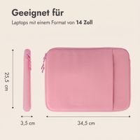 imoshion Laptop-Hülle mit Staufach 14 Zoll - Laptop Sleeve - Candy Pink