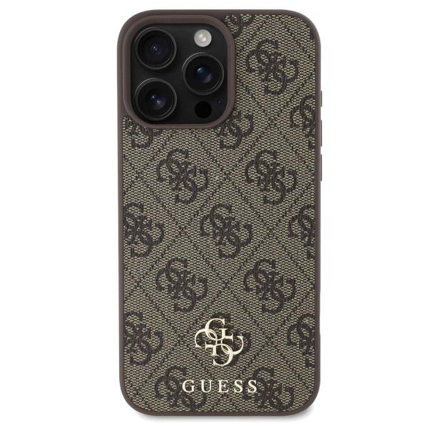 Guess 4G Metal Logo Back Cover MagSafe Apple iPhone 16 Pro - Braun