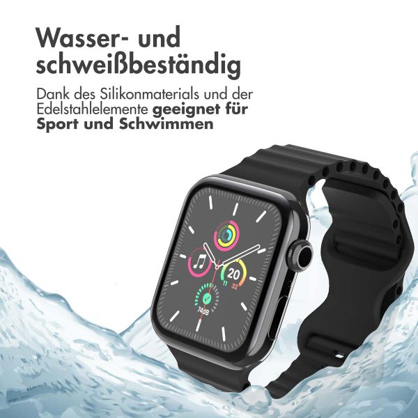 imoshion Athletic Silikonarmband für das  Apple Watch Series 1 t/m 9 / SE (38/40/41 mm) | Series 10 / 11 (42 mm) - Schwarz