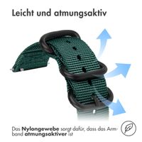 imoshion Robustes Nylonarmband -   Universelle 22 mm Anschluss - Dunkelgrün