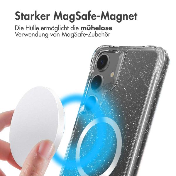 imoshion Klare Glitter Backcover mit MagSafe Samsung Galaxy S25 Plus - Silber