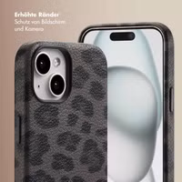 Selencia Sabi Backcover Leopardenmuster mit MagSafe Apple iPhone 15 - Midnight Black