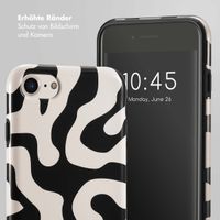 Selencia Vivid Tough Back Cover für das iPhone SE (2022 / 2020) / 8 / 7 / 6(s) - Art Wave Black