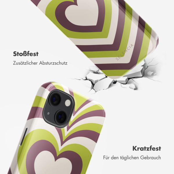Selencia Vivid Rückabdeckung mit MagSafe Apple iPhone 13 - Double Hearts Plum Fern