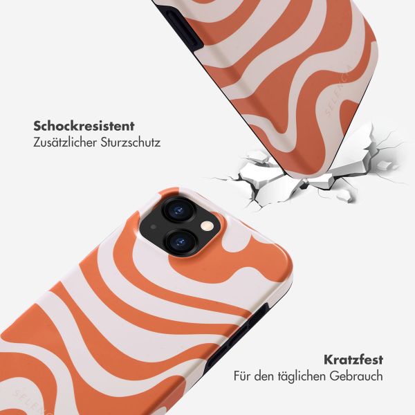 Selencia Vivid Tough Back Cover für das iPhone 15  - Dream Swirl Orange