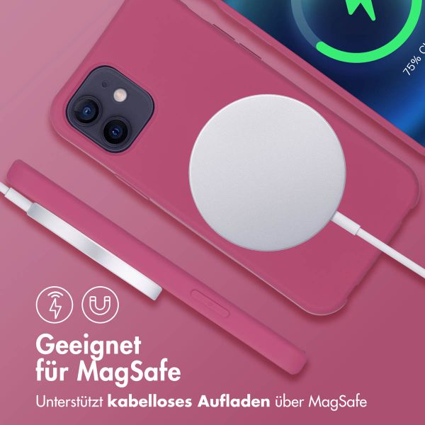 imoshion Color Backcover mit abnehmbarem Handykette und MagSafe Apple iPhone 12 (Pro) - Raspberry