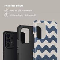 Selencia Vivid Tough Back Cover für das Samsung Galaxy A53 - Wave Vibes Classic Blue